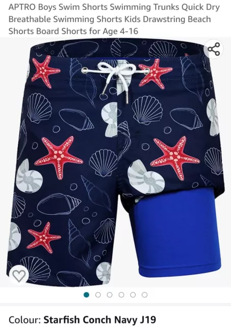 aptro boys swim shorts sizes 6-16 years check description for sizes😁