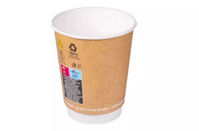 Kaffeebecher CoffeeToGo Pappbecher Kraft Doppelwand braun 300ml