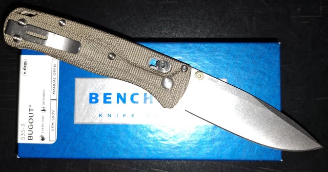 Benchmade Custom Bugout CPM S90V Flytanium Canvas Micarta Scales EDC Legend BNIB