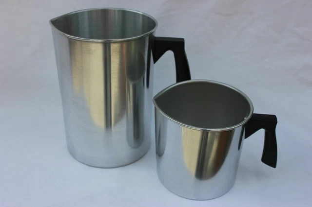 Ollas de fusión y vertido de cera para velas - tamaño estándar y mini olla (una cada una)