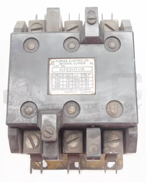 Furnas Electric Siemens 42Fe35Af106 Ser B Contactor 110/120V 60Hz 110V 50Hz