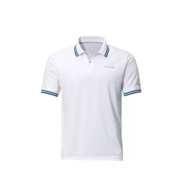 Polo Shimano XEFO taglia L T-shirt maniche corte bianco navy