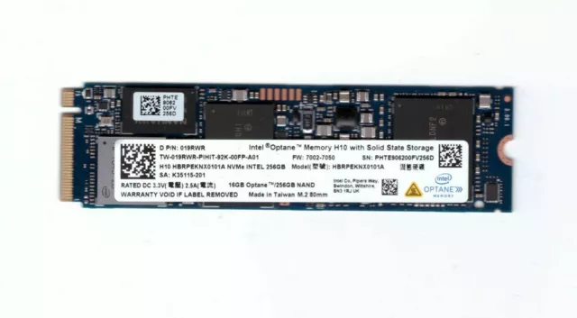 New Intel OPTANE H10 16GB + 256GB SSD M.2 (Read Description)