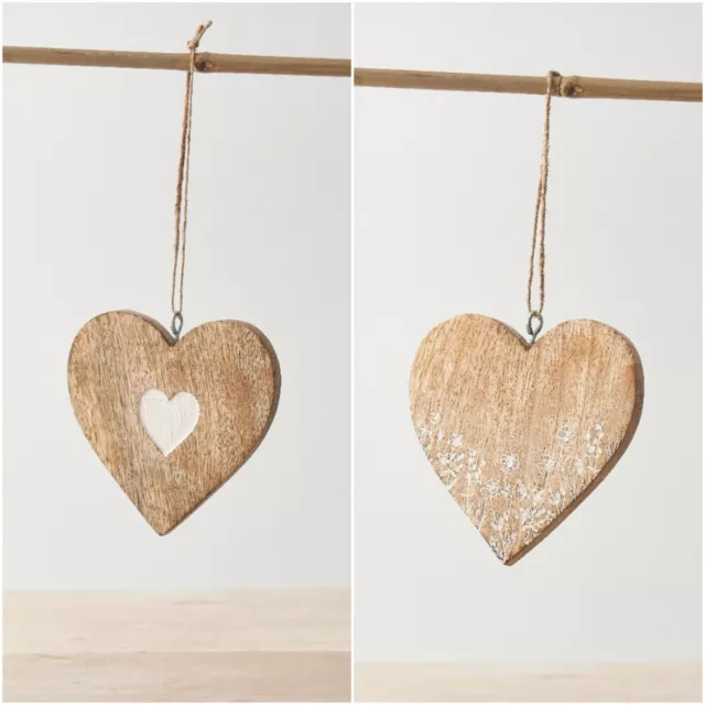 Delightful Hanging Wooden Hearts with Hearts or Flowers  Gift or Decoration