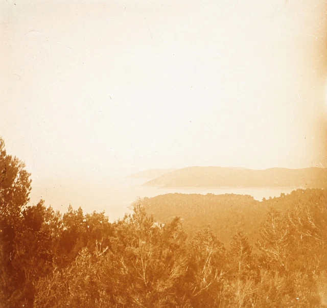 FRANCE Port-Cros Île à Hyères c1930 Photo Plaque de verre Vintage V36L5n15