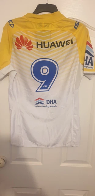Nrl Canberra Raiders Match Worn Rugby League Shirt #9 Josh Hodgson Signed