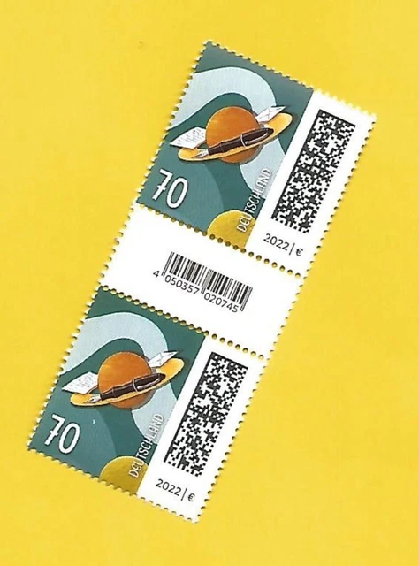 BRIEF-UMLAUFBAHN Welt der Briefe Bund MiNr 3670R Paar EAN Steg + DPEL postfrisch