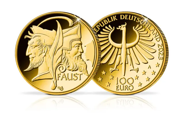 100 Euro Goldmünze 2023 Goethes „Faust“ Stempelglanz Gold (999,9/1000) 100€