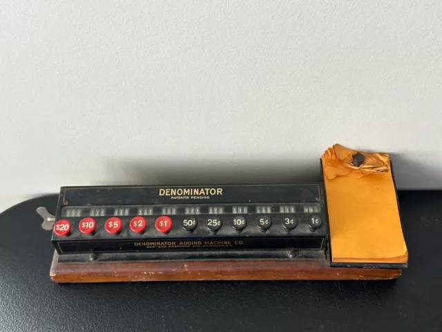 Antique Vintage - DENOMINATOR ADDING MACHINE CO. - Adding Machine Calculator