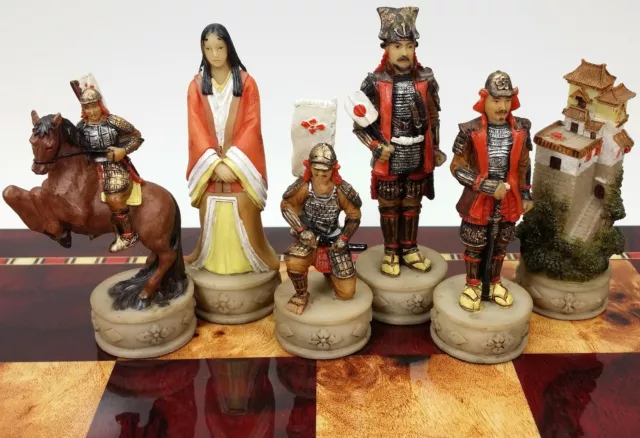 Japanese Samurai Warrior oriental Set of Chess men pieces - NO BOARD