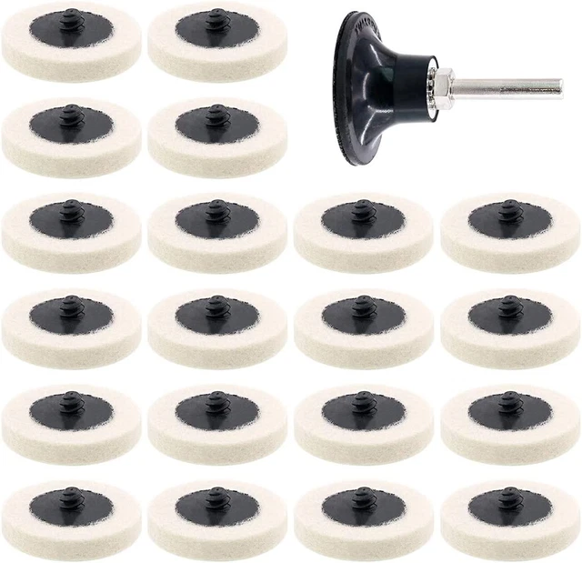 20Pcs 2" Compressed Wool Fabric Disc Polishing Buffing Pads Wheels With