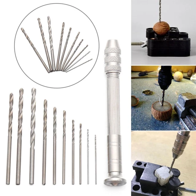 Abrazadera cuerno madera de nogal aluminio mini mandril Twsit taladro manual taladro manual