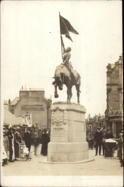 Hawick Scotland Bronze Scottish Soldiers Statue c1913 Real Photo Postcard