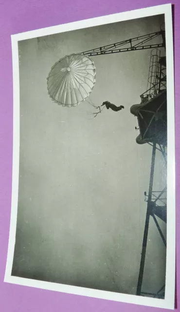 Rare Cpa Photo Aviation Base Aerienne 125 Ba Istres Saut Eleve Parachutiste Para