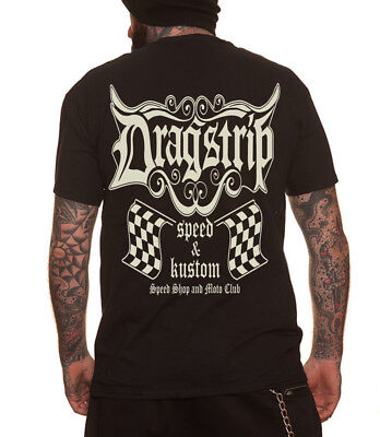 Dragstrip Clothing Uomo Speed Shop Racing Bandiere t`shirt 13 HOT ROD Garage t`shirt