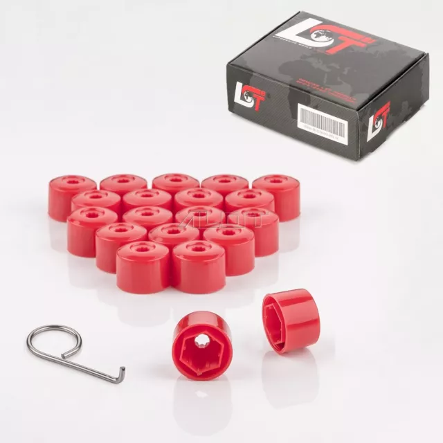 20x Caps Tapones de Tornillos de Rueda Rojo 17MM para De