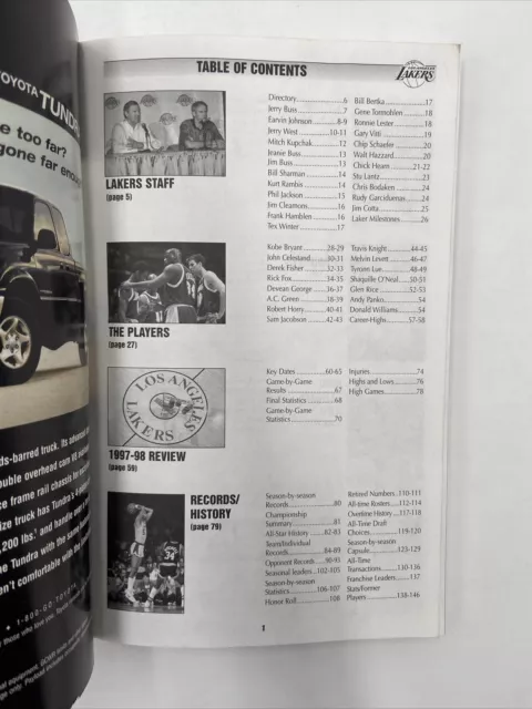 LOS ANGELES LAKERS 1999-2000 Yearbook Magazine Kobe Bryant Shaq O'Neal ...