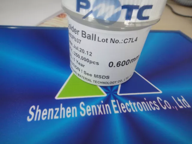 1 Bottle New 250K 0.60mm Leaded Balls BGA Reballing Solder Balls SN63 PB37