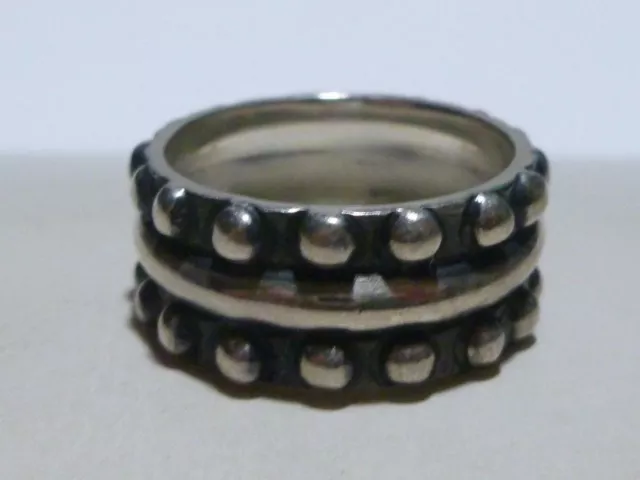 MODERN MODERNIST JJ MARCO MENS WOMENS sz 7 STERLING SILVER RING BAND MEXICO