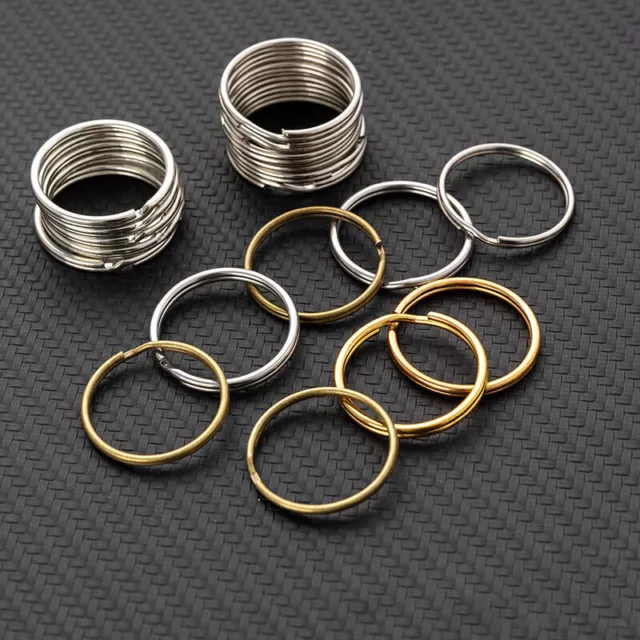 20PCS 25mm Plated Metal Keychain Ring Split Ring Keyfob Key Holder Rings Wo~m'