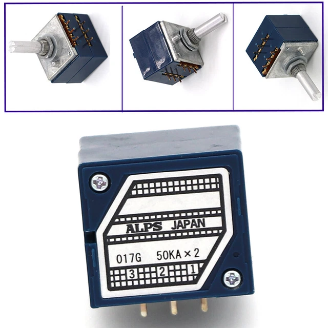 ALPS RK27 50K Ohm Dual Balance Potentiometer - Japan Made RK27112200440 - Knurled Shaft