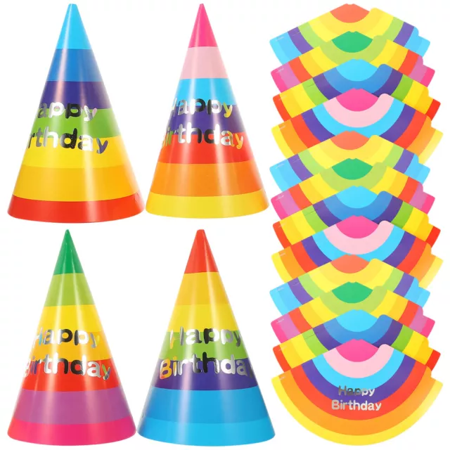 32 Regenbogen-Partyhüte für Geburtstagsfeiern
