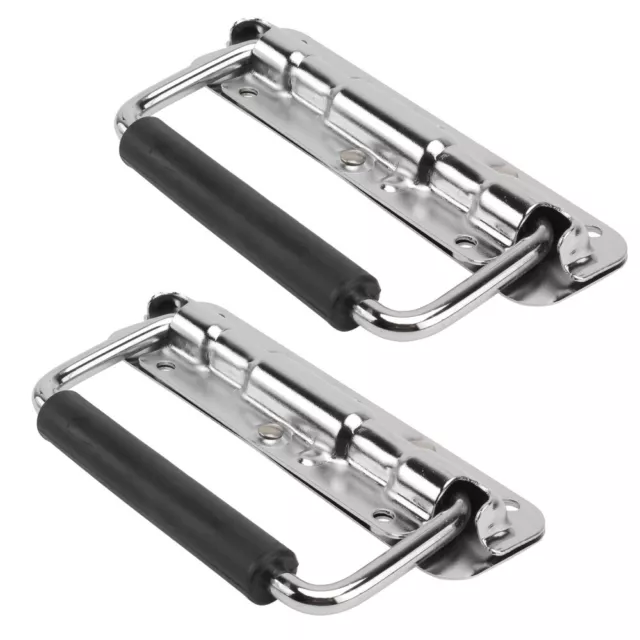 2 Pcs Flight Case Handle Anti-rust Handles Spring Loaded Fold