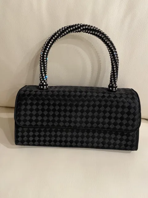 Bottega Veneta Intrecciato Evening Satin Crystal Handle Bag