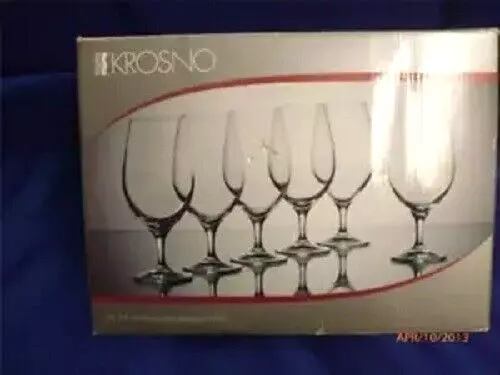 Krosno Set of 6 Vinoteca Water Glasses, 400ml 6pces Gift Boxed Dishwasher Safe 2