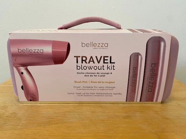 (NEW) BELLEZZA Travel Blowout Kit (includes blow dryer & 2 flat irons) (NEW) BELLEZZA Travel Blowout Kit (includes blow dryer & 2 flat irons)