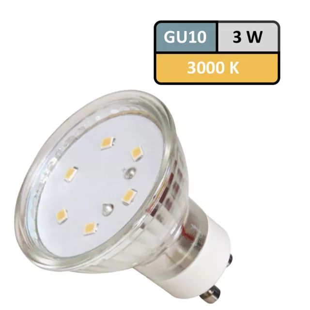 LED Leuchtmittel Sets 230V 3W SMD Strahler HV Leuchten Warmweiss 3000K GU10