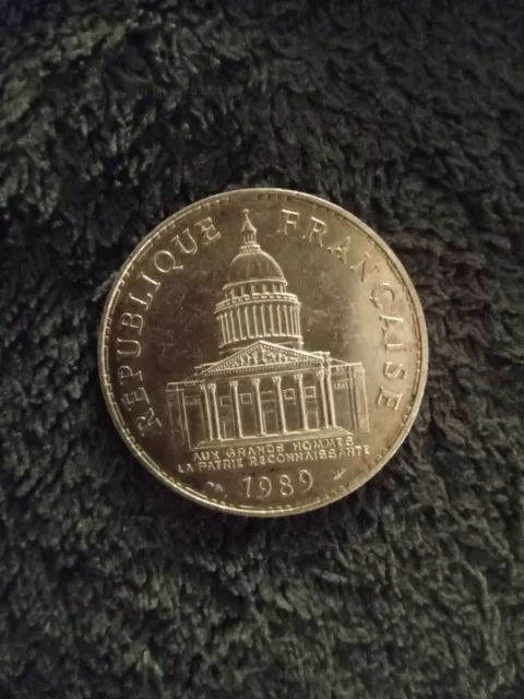 pièce de 100 francs Pantheon 1989
