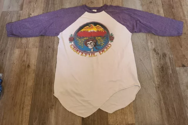 Vintage 1979 Grateful Dead Bertha Skull & Roses Phoenix 3/4 Sleeve Shirt Xl