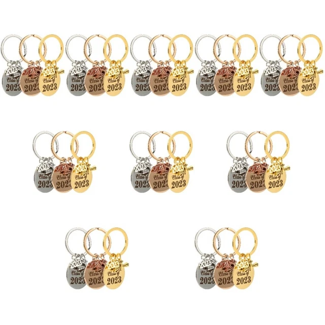 10x Graduation Theme Metal Class of 2023 Graduation Keychain Pendant Keychain