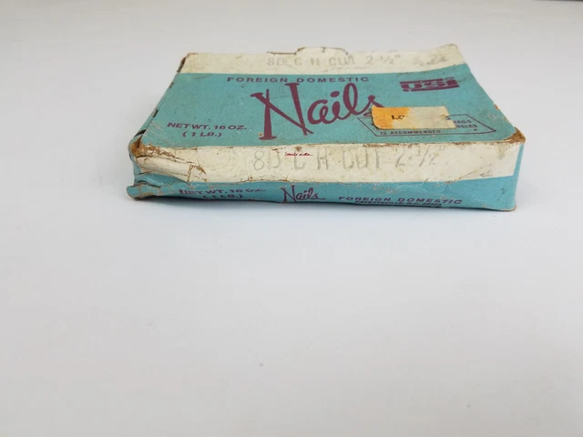 Vintage Hardened Square Nails 8-D C.H. CUT USI Foreign Domestic 2 1/2" Long 2