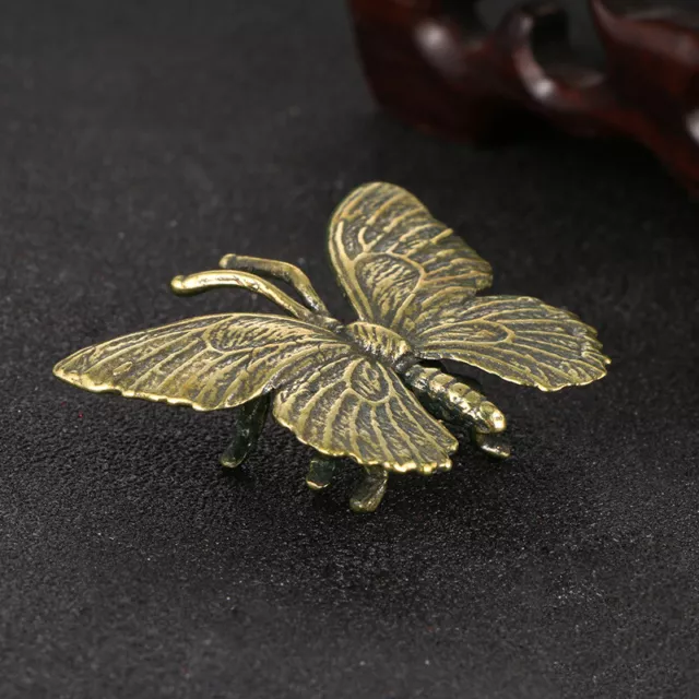 Solid Pure Brass Butterfly Figurines Miniatures Desktop Ornament Home Decorat'mj