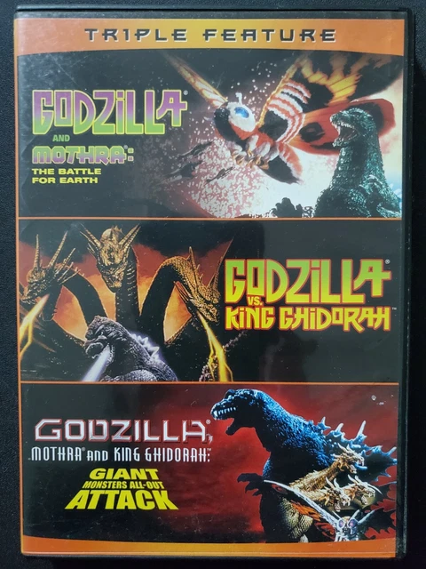 GODZILLA TRIPLE FEATURE (DVD) Mothra King Ghidorah Giant Monsters All ...