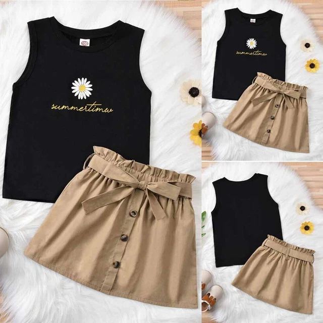 Toddler Kids Baby Girls Outfits Clothes T-shirt Tops + Pants 2PCS Set Sport Suit
