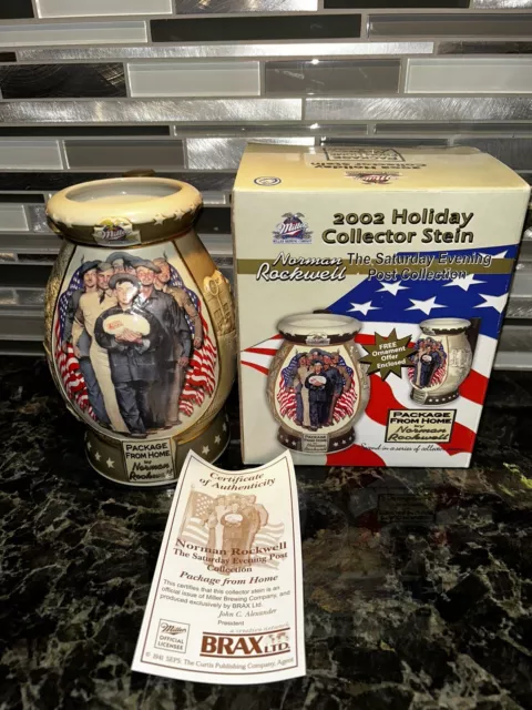 Miller Beer Holiday Stein - Norman Rockwell  "Package From Home" - 2002