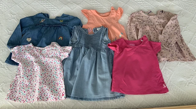 Baby Girls Clothes Bundle Dresses Tops Joules, Next, Monsoon 6-9 Months Free P&P