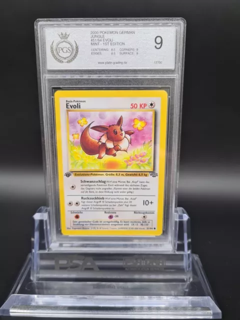 Evoli Eevee 1. Edition Mint 51/64 Dschungel Jungle Pokemon Pokémon PGS/PSA 9
