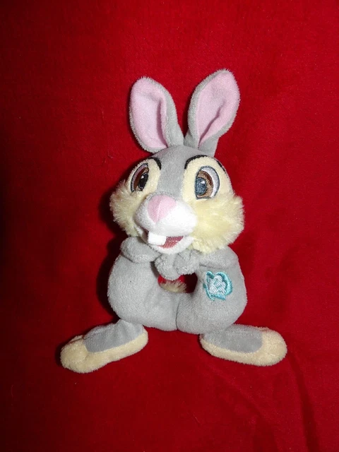 Doudou Peluche Hochet Lapin PANPAN DisneyLand Paris Gris Rose Papillon Bleu