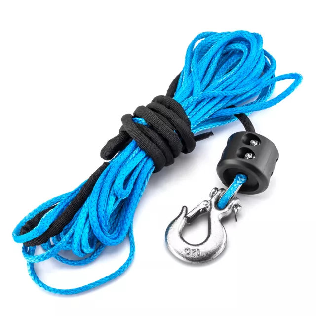 3/16"x 50' 7000LBs Synthetic Winch Cable +Hook +Stop for ATV UTV Hawse Fairlead