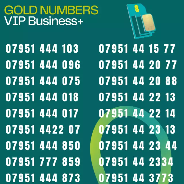 Gold Number VIP Business number sim card Pay as you go Sim Card UK