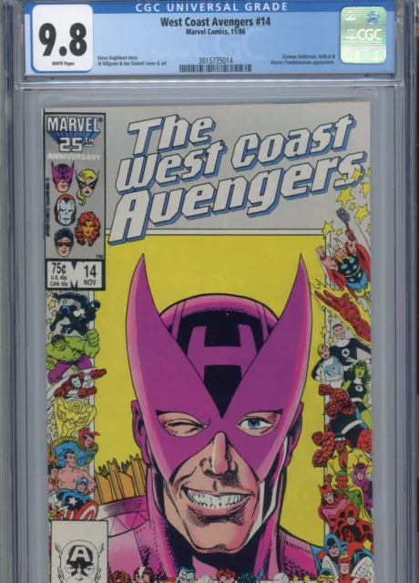 West Coast Avengers #14 Mt 9.8 Cgc White Pages Milgrom Cover And Art Hellcat App