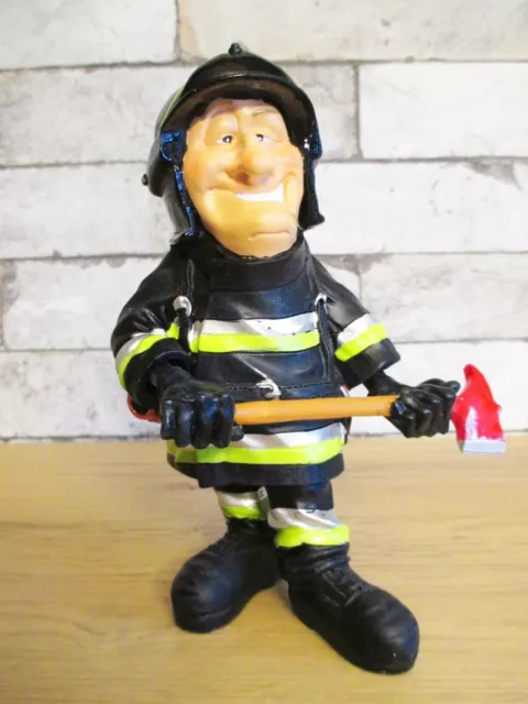 Feuerwehrmann mit Axt lustige Funny Beruf Figur Profession 18 cm Neu 2