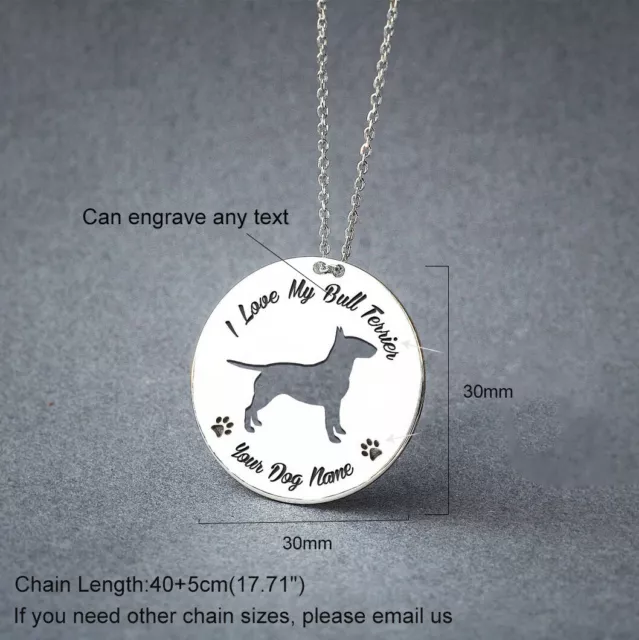 Custom Round Pendant Pet Dog Name Necklace Stainless Steel Memorial Jewelry Gift 2
