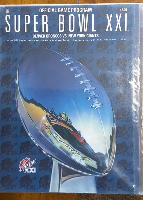 SUPER BOWL XXI GAME PROGRAM - GIANTS vs BRONCOS, 1987