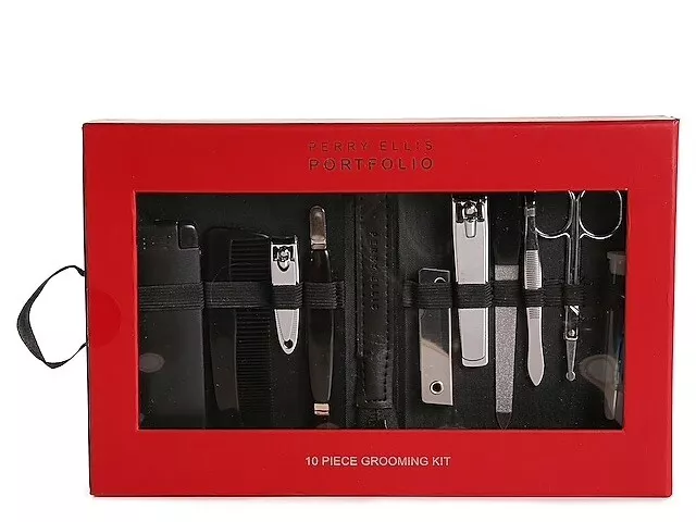 Perry Ellis Mens Portfolio 10 Piece Grooming Travel Gift Set Brand New RRP£39.99