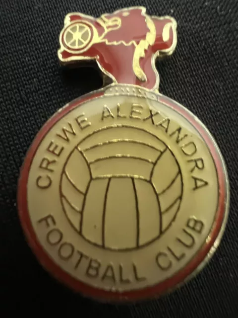 Crewe Alexandra Football Club Old Style Crest Gilt Enamel Pin Badge